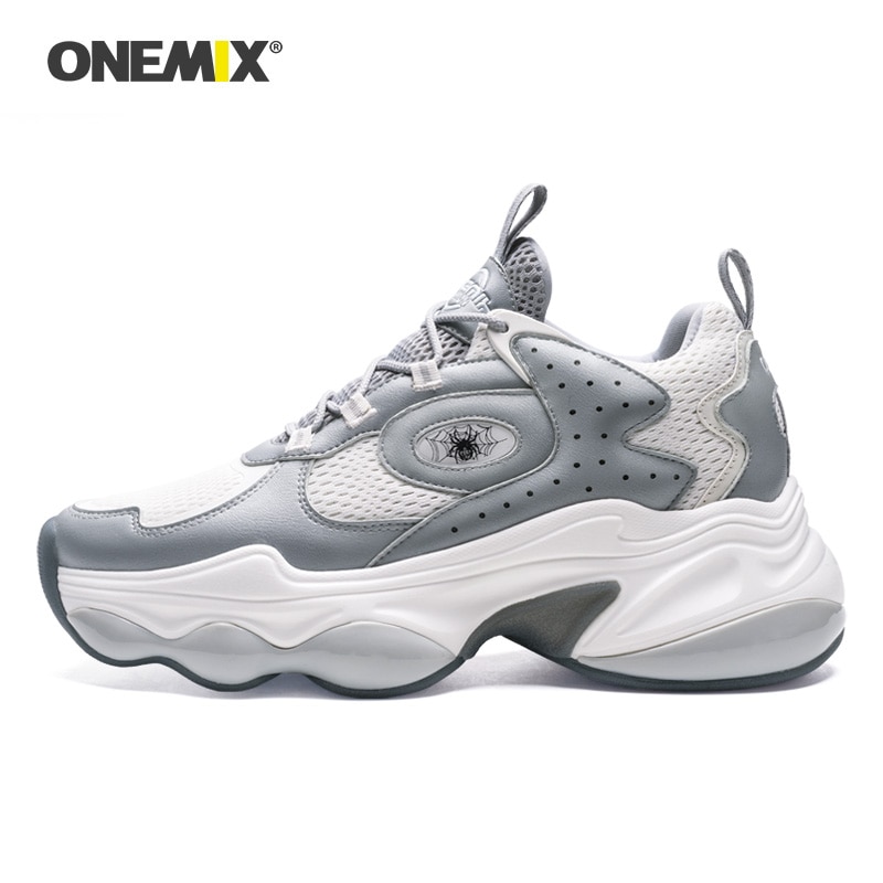 ONEMIX 가죽 남성 겨울 운동화 2020 새로운 야외 높이 증가 여성 운동화 통기성 플랫폼 캐주얼 신발